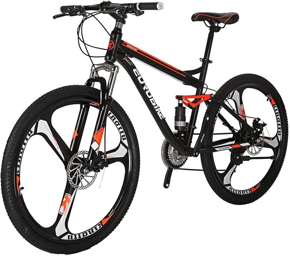 EUROBIKE Moutain Bike,21-Speed Bike,27.5-Inches Moutain Bike,Adult Bike,DualSuspension Bike (3-Spoke Wheel)