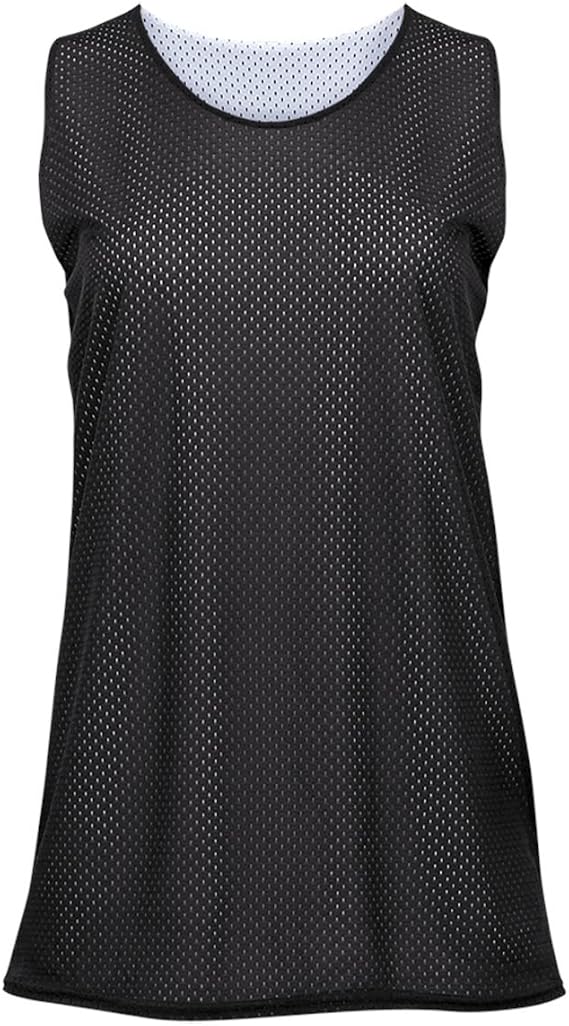Badger Sport Black/White Ladies 2XL Reversible Mesh Tank Top Jersey Uniform