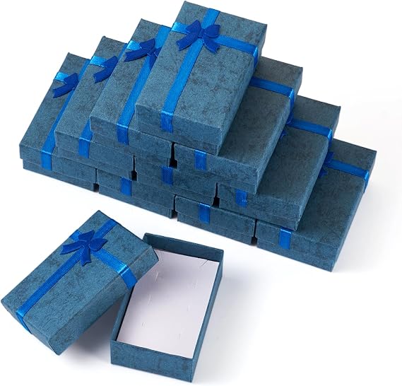 12pcs Small Jewelry Gift Boxes Necklace Ring Jewelry Boxes Jewelry Display Box With Lids Bowknot for Easter Mothers Day Jewelry Gift Packaging 3.19x2.03 Inch