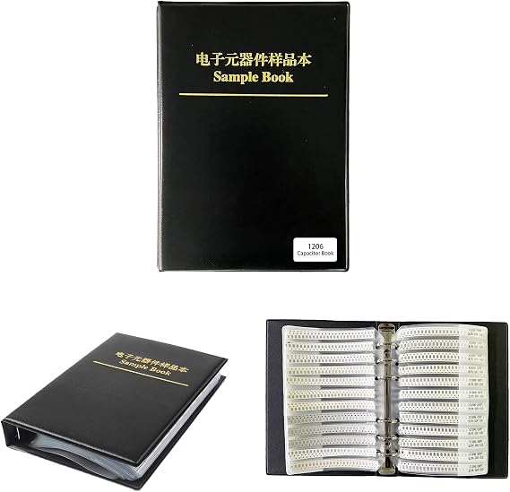 Capacitor 1206 Kit SMD Book (0.5pF-1uF) SMT Kit Chip 80 Value x 50pcs = 4000pcs Capacitor Assortment Portfolio Folder Sample Book (Capacitance-1206)
