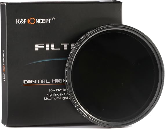 K&F Concept 43mm Slim Fader Variable ND2-ND400 Neutral Density Adjustable ND ND2 ND4 ND8 ND16 to ND400 Lens Filter Kit + Microfiber Cleaning Cloth for DSLR Cameras