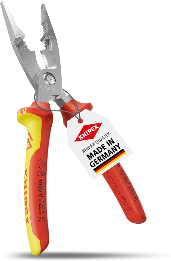 Knipex 13 86 200 SB VDE-Tested Plier for Electrical Installation in Blister Packaging Multi-Colour Grips