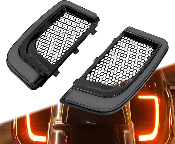Lower Fairing LED Grille Lights Fit for Harley Touring 2014-2023 | Black & Smoked, Semi-Surround LEDs, Running and Turn Signals, Fits Street Glide, Road Glide, Electra Glide and Ultra Limited