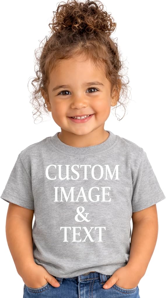 Personalized Baby Toddler T Shirt for Your Infant Baby, Customize with Your Own Design, Upload Photos, Logos Or Type Any Text