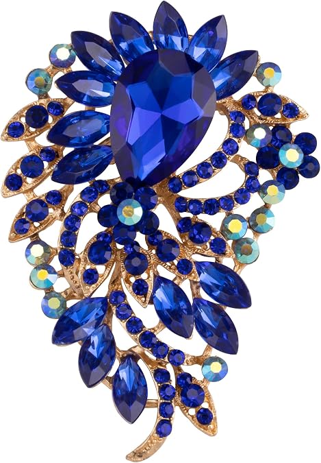 SELOVO Big Large Flower Statement Brooches Pins Scarf Decoration Gold Tone