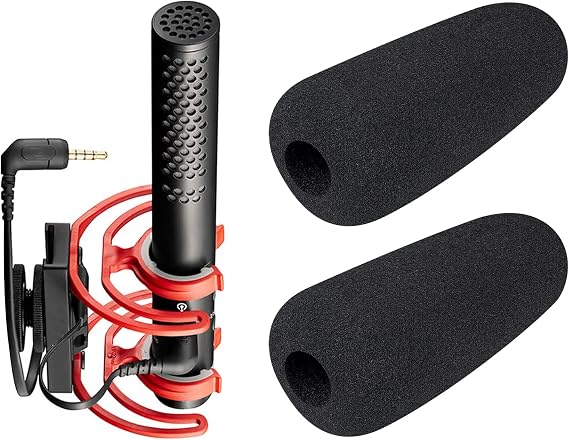 SOULWIT 2Pcs Pop Filter for RDE(Rode) VideoMic NTG Microphone - Black