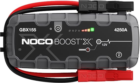 NOCO Boost X GBX155: 4250A UltraSafe Jump Starter 12V Lithium Battery Booster Pack, Portable Jump Box, Power Bank & Jumper Cables - for 10.0L Gas and 8.0L Diesel Engines | Spark-Proof & Reverse Polarity Protection, For Car, Truck, Motorcycle, SUV, Boat, ATV, RV, up to 10.0L Gas & 8.0L Diesel