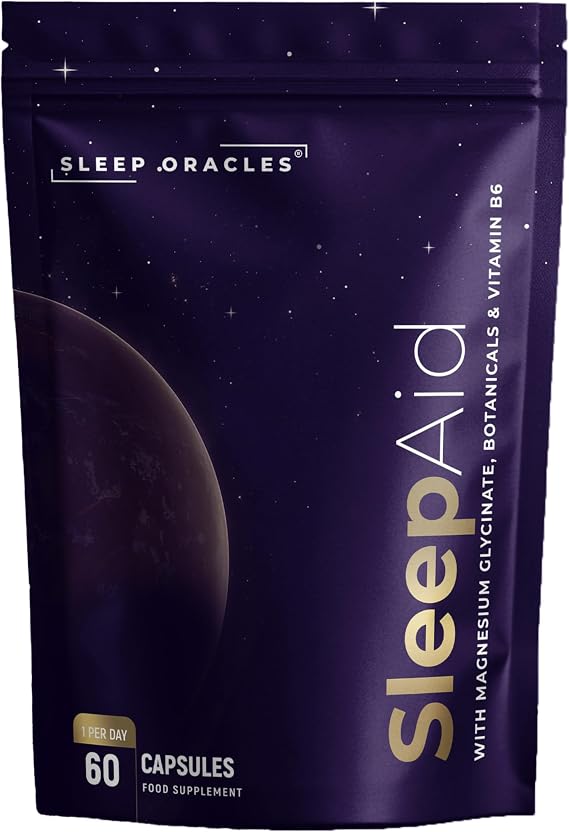 Sleep Oracles Sleep Aid | 600mg Magnesium Glycinate with L-Theanine, Passionflower & Valerian Root Relaxation & Sleep Support Blend | Vegan & Gluten Free Night-Time Supplement for Adults | 60 Capsules