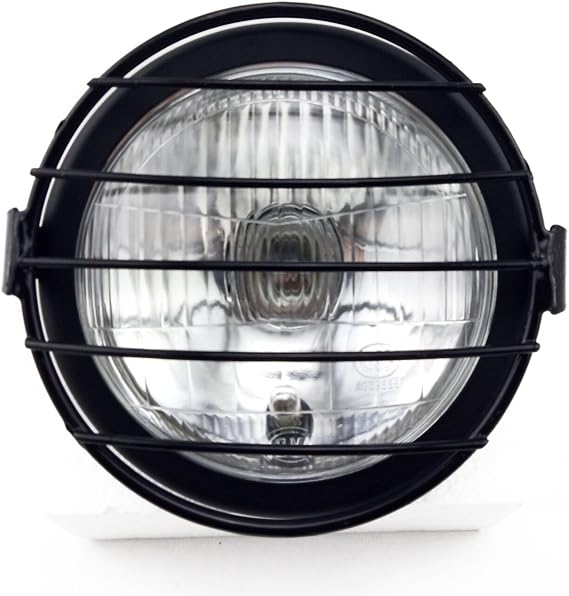6.5" Motorcycle Headlight Grill Side Mount Cover Mask For Yamaha Suzuki -Clear Lens
