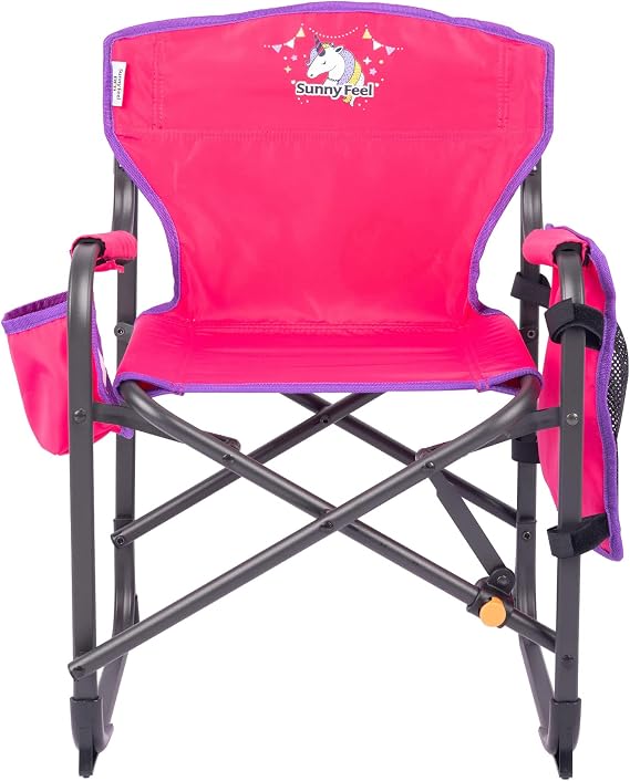 SUNNYFEEL Kids Folding Camping Chair for Ages 4-8 Boys and Girls, Pink