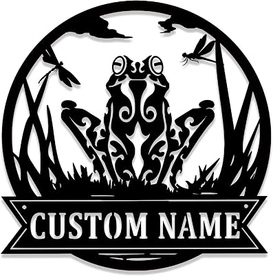 Custom Frog Metal Wall Art, Personalized Frog Name Sign, Decor for Room, Frog Home Decor, Custom Frog, Gifts for Frog Lovers, Wall Hangings, Frog Logo, 8-24inch