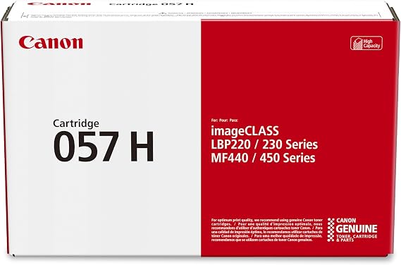 Canon Genuine 057 Black Toner Cartridge High Capacity Compatible with LBP220 Series, LBP230 Series, MF440 Series, MF450 Series