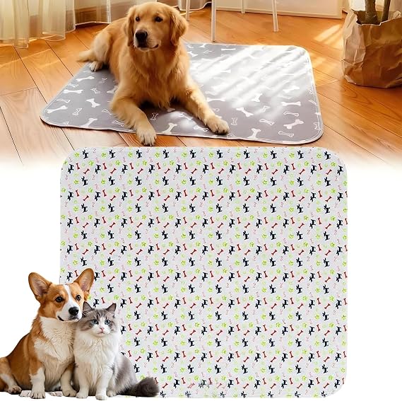 Pee Pads with Pheromones, Elite Pads for Cats, Washable Pee Pads for Dogs, Leak-Proof & Anti-Slip Pet Training Pad for Home & Travel(White, L: 31.5" 27.6")