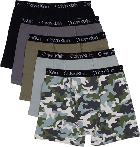Calvin Klein Kids Boys' Modern Cotton Boxer Brief Underwear 5-Pack