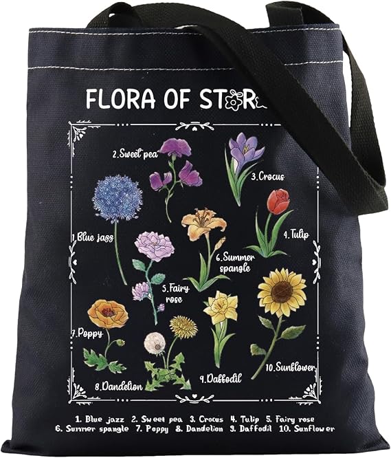 FOTAP Game Inspired Gift Flora Tote Bag Pelican Town Flowers Gift Vintage Botanical Shoulder Bag