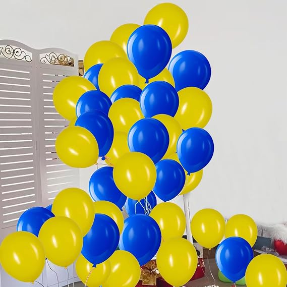 Yellow Blue Balloons 12 inch Latex Balloons 80-Pack for Party Balloons for Wedding Birthday Baby Shower Party Decorations