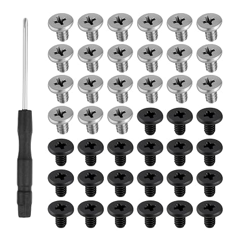 50 PCS M.2 Ssd Mounting Screws Kit, Pcie Nvme M2 X 3 Mm Replacement Phillips Flat Head Screw M.2 Ssd Mountings Screws with Screwdriver, M2 2280ssd Screw Kit for Laptop Nvme Ssd-Mounting, Black Silver