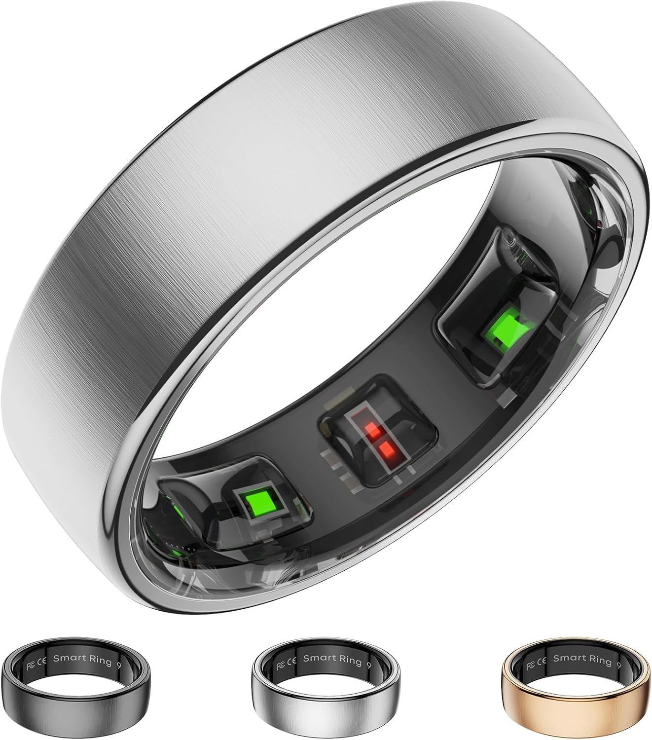 Smart Ring for Women Men, Activity Fitness Tracker with 247 Heart Rate Monitor, Waterproof Sleep Tracker Fitness Ring, Step Counter, Calorie Pedometer, No APP Fee,for iOS Android Silver,#10