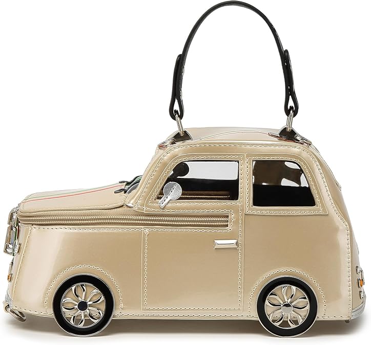 Women PU Leather Car Shaped Crossbody Shoulder Bag Handbag Purse with Adjustable Strap for for Commuting and Daily Use Spacio