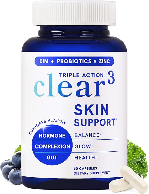 Clear Skin Supplement Acne Support, Zinc DIM, Probiotics, Doctor-Formulated