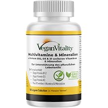 Vegan Multivitamins and Minerals with Highly Effective Vitamins B12 D3 & K2 180 Multivitamin Tablets - 6 Month Supply. Use For vegans and vegetarians.