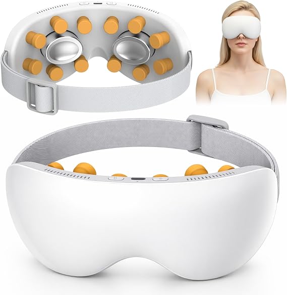Eye Massager, Heated Eye Mask, Eye Massager with Heat and Cooling, Migraine Mask that Helps with Sleep, Eye Mask for Dry Eyes, Cooling Eye Mask and Warm Compress for Eyes