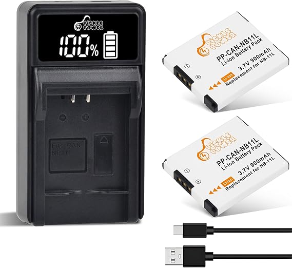 Pickle Power NB-11L NB-11LH Battery and Charger for Canon PowerShot ELPH 190 is, ELPH 180, ELPH 110 HS, A2300 is, A2400 is, A2500, A3400 is, SX400 SX410 SX420