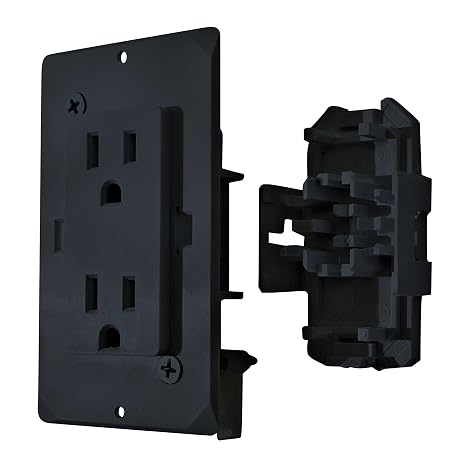 Decor Receptacle with Cover - 15A 125V Black