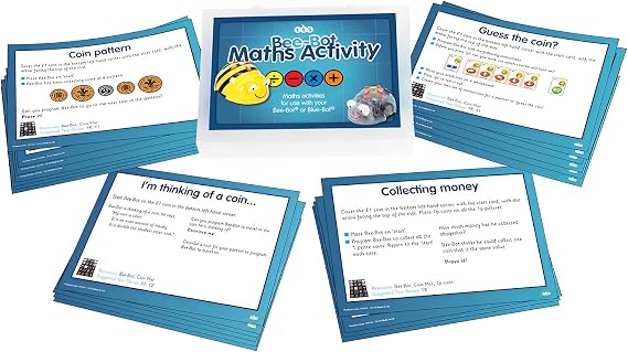 Generic Maths Activity Cards for Bee-Bot or Blue-Bot Programmable Robots - Educational STEM Learning Teaching Activity Cards, Coding Floor Robot Accessories, PR-708-IT10159