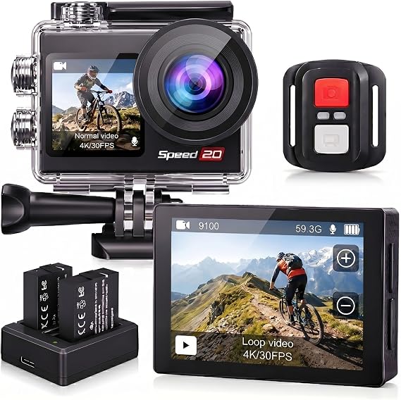 4K Action Camera 20MP Touch Screen WiFi EIS 131FT Waterproof