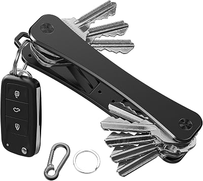 Key Organizer Key Chain, Minimalist Metal Compact Key Organizer, Key Holder for Keychain, Up to 8 Keys