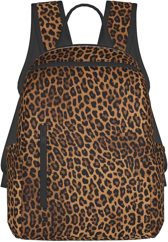 Leopard print -Print Lightweight Hiking Backpack Waterproof With Port For Travel School Women Men.