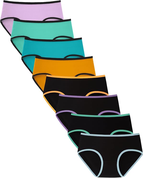 TIICHOO Girls Underwear for Teens Ages 8-16 Cotton Soft Girls Panties 8Pack