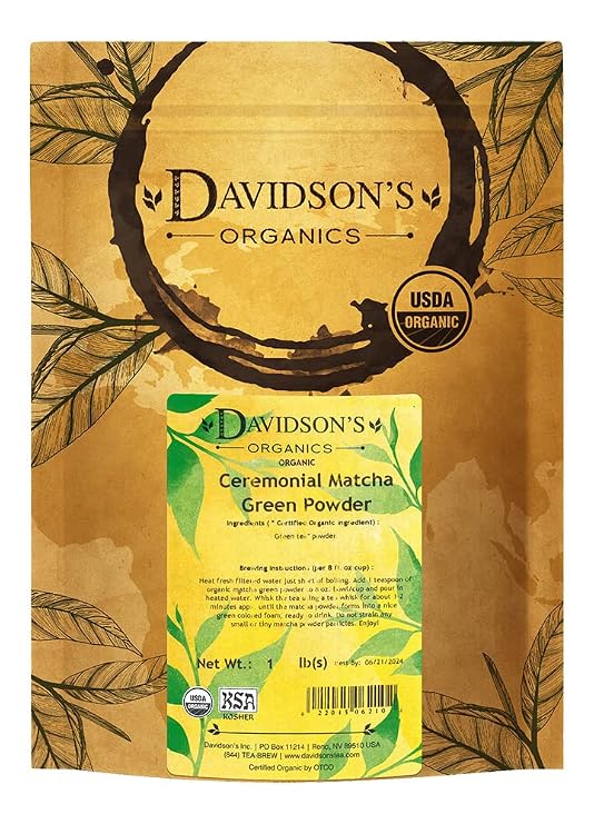 Davidson's Organics, Ceremonial Matcha Powder, Loose Leaf Tea, 16-Ounce Bag