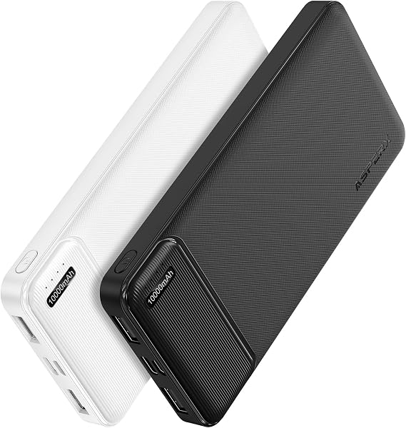 AsperX 2 Pack 10000mAh Portable Charger Dual USB Power Bank Battery Pack