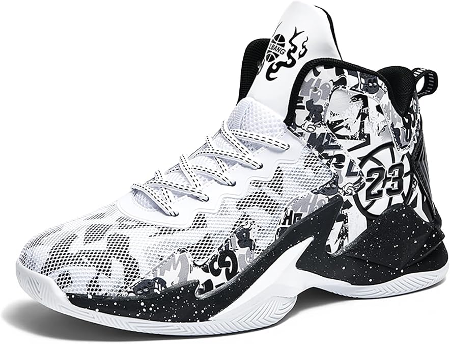 Kids Basketball Shoes High Top Youth Fashion Sneakers Girls Casual Sports Basketball Shoes Breathable Comfortable Boys Sneakers for Big Kids