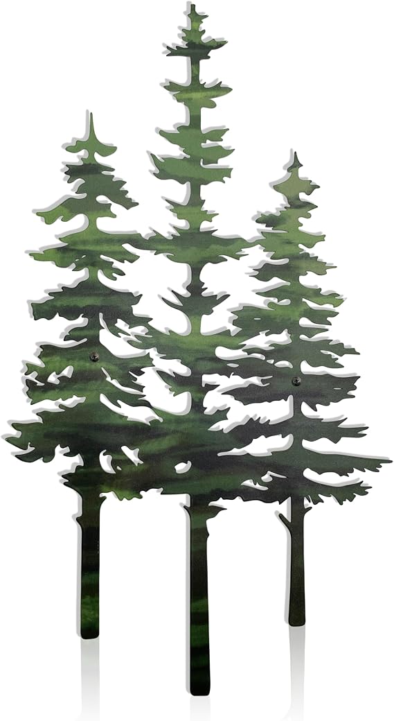 noxozoqm Metal Tree Wall Decor,Cabin & Rustic Wall Decor for Home Office Farmhouse, Indoors & Outdoors(Green)