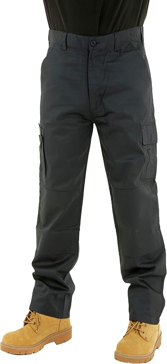 Mens MIG Cargo Work Trousers & Knee Pad Pockets Size 30 to 42 with 6 Pockets - Combat Style