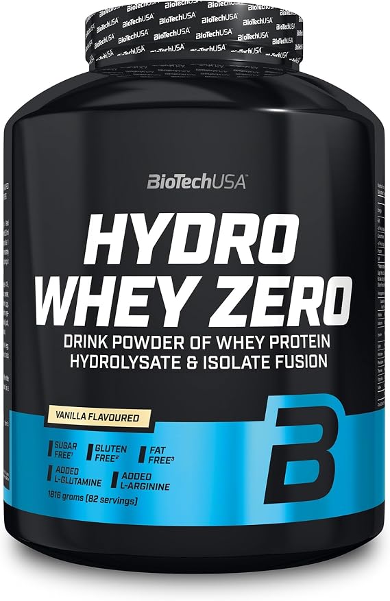BioTechUSA Hydro Whey Zero | Gluten-Free, Sugar-Free, Fat-Free | 80% Protein Content | Fast-Absorbing |Whey Protein Complex, 1.816 kg, Vanilla