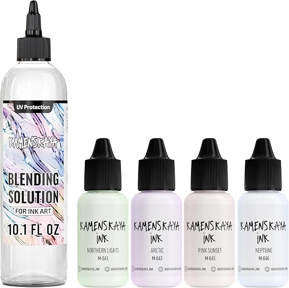 Kamenskaya Alcohol Ink Set with Alcohol Ink Blending Solution
