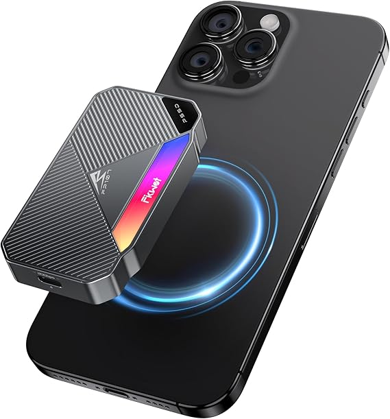 Fikwot FP107 1TB Magnetic Portable SSD, 2050MB/s USB 3.2 Gen 2x2 Portable SSD with RGB Lighting, 4K Video Storage, External Solid State Drives for iPhone15/16, Android/PC/Mac, PS5/PS4(Pro) etc.