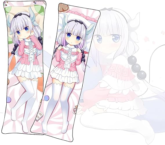 Anime Body Pillowcase Cosplay Miss Kobayashi's Dragon Maid Kanna Kamui 02 Dakimakura Long Hugging Pillow Cover High Definition Double Sided Print Luxury Bedding Decor for Gaming Room Lounge Bedroom