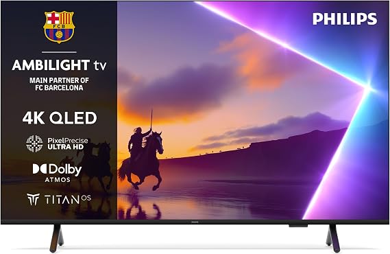 Philips Ambilight TV 55PUS8500/62 4K UHD QLED 139cm 55 inç Smart TV Dolby Atmos Titan OS [Enerji Sınıfı F]