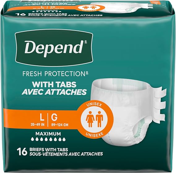 Depend Protection with Tabs, [Large], Maximum Absorbency, 16-Count Package