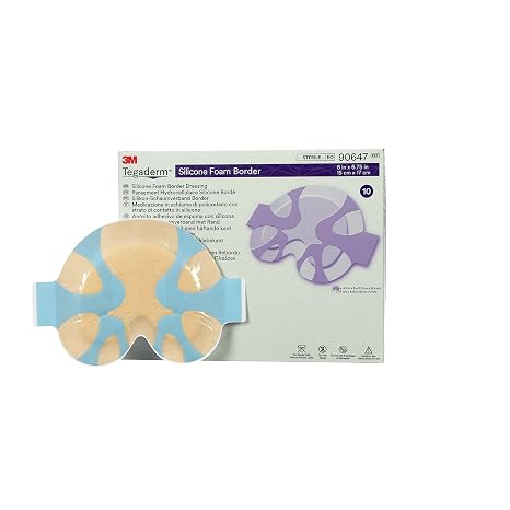 3MTM TegadermTM Silicone Foam Border Dressing, 90647, Sacral Small, 10 Bag/Carton, 4 Carton/Case