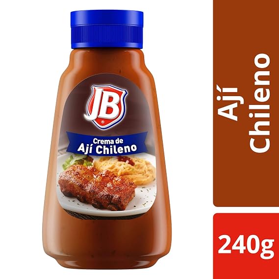 Aji Chileno Crema JB 240 grms (8.5 Oz). Classic Chilean Chili Sauce Paste. Resusable Container