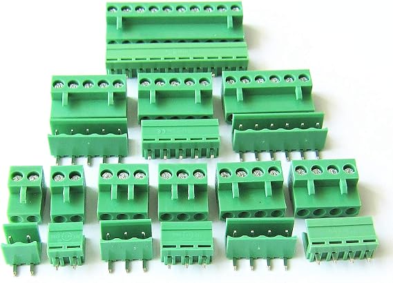 5Set 3.96mm Pitch 6Pin Connector Kits Curved Needle 90 Degree Right Angle Terminal Blocks Connector Kits PCB Screw Pin Plug + Pin Socket