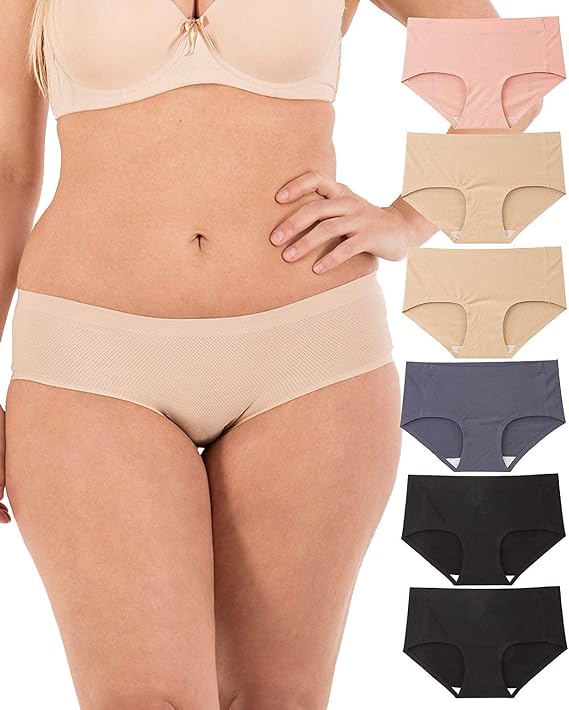 Barbra Lingerie Underwear Women - Seamless No-Show Womens Underwear Small to Plus Size 6 Panties