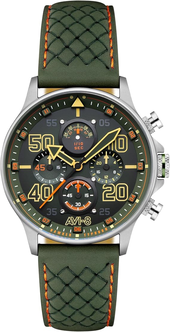 AVI-8 Men's 42mm Hawker Typhoon Coningham Chronograph D-Day 80 Limited Edition Watch with Leather Strap AV-4093
