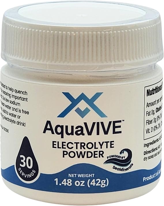 Electrolyte Drink Mix Powder Unflavored Beverage Mix with AQUASEATM Ocean Minerals Zero Sugar, Zero Calories and Low Sodium 30 Servings